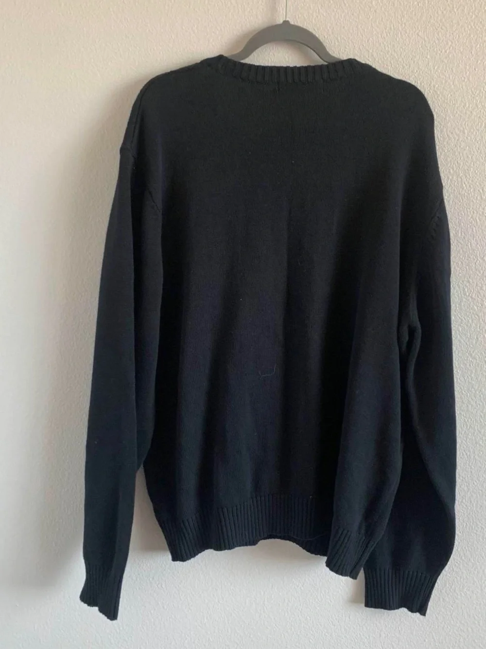 U.S. Polo Assn. Men's Black Crewneck Sweater with Red Logo
